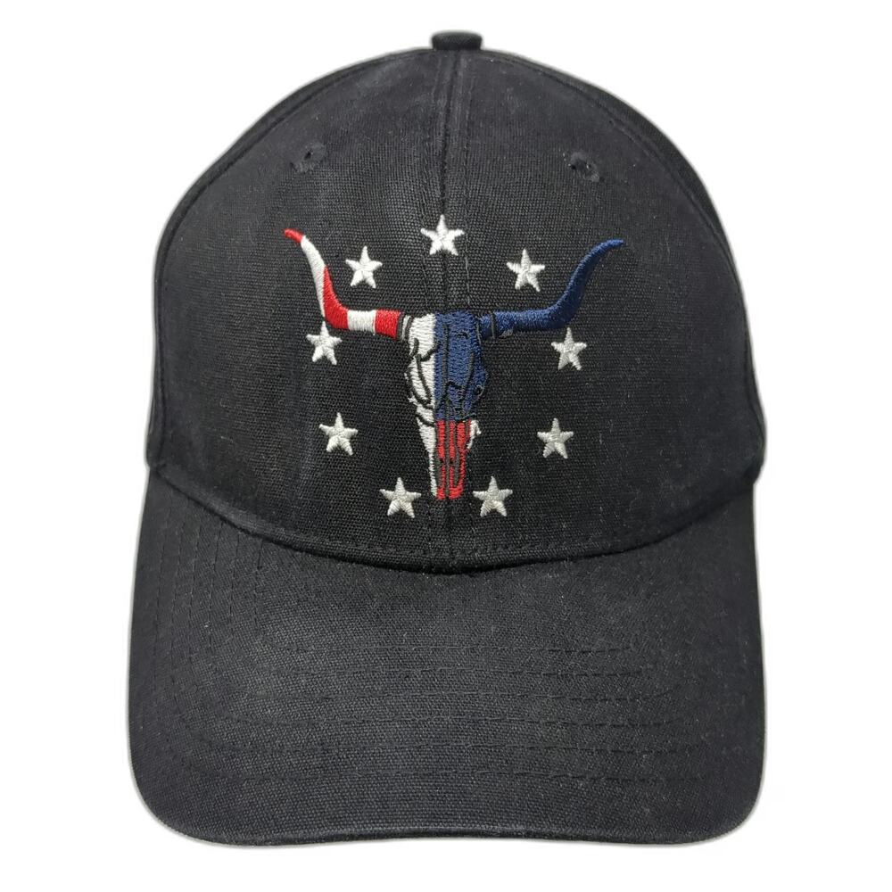 Cody James Snapback Hat Black One Size Patriotic Longhorn Bull Skull Stars
